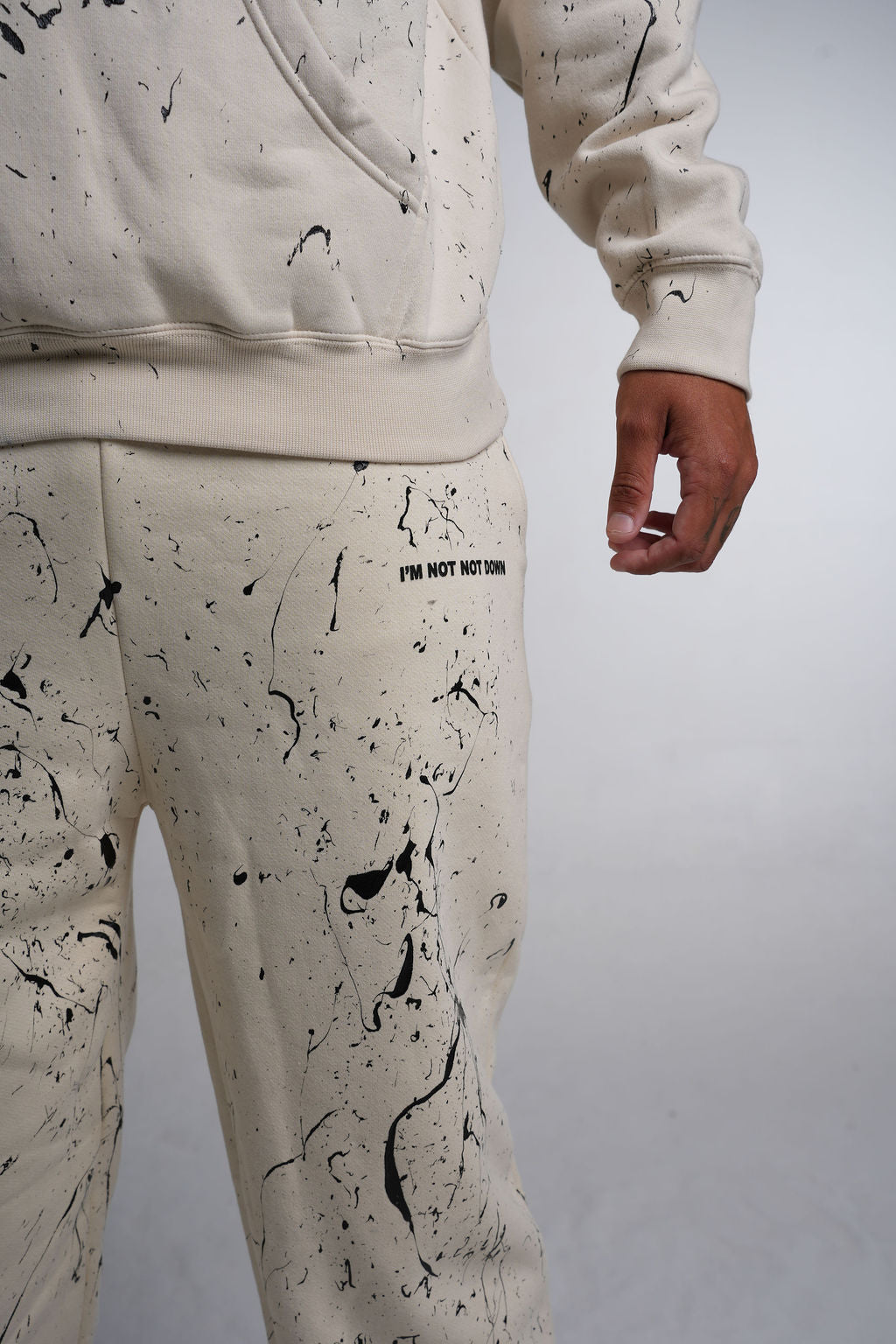 Paint Splatter Beige Sweatpants