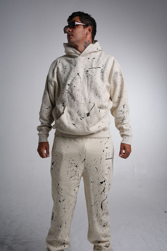Paint Splatter Beige Sweatpants