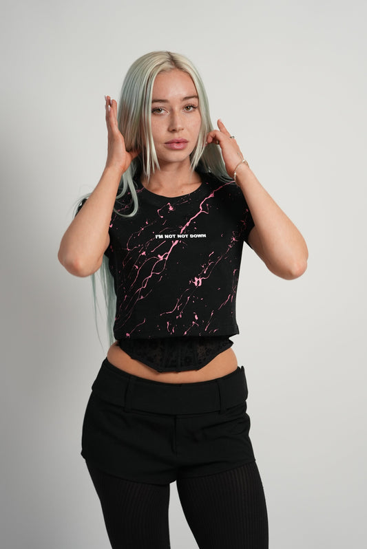 Pink Paint Splatter Crop Top