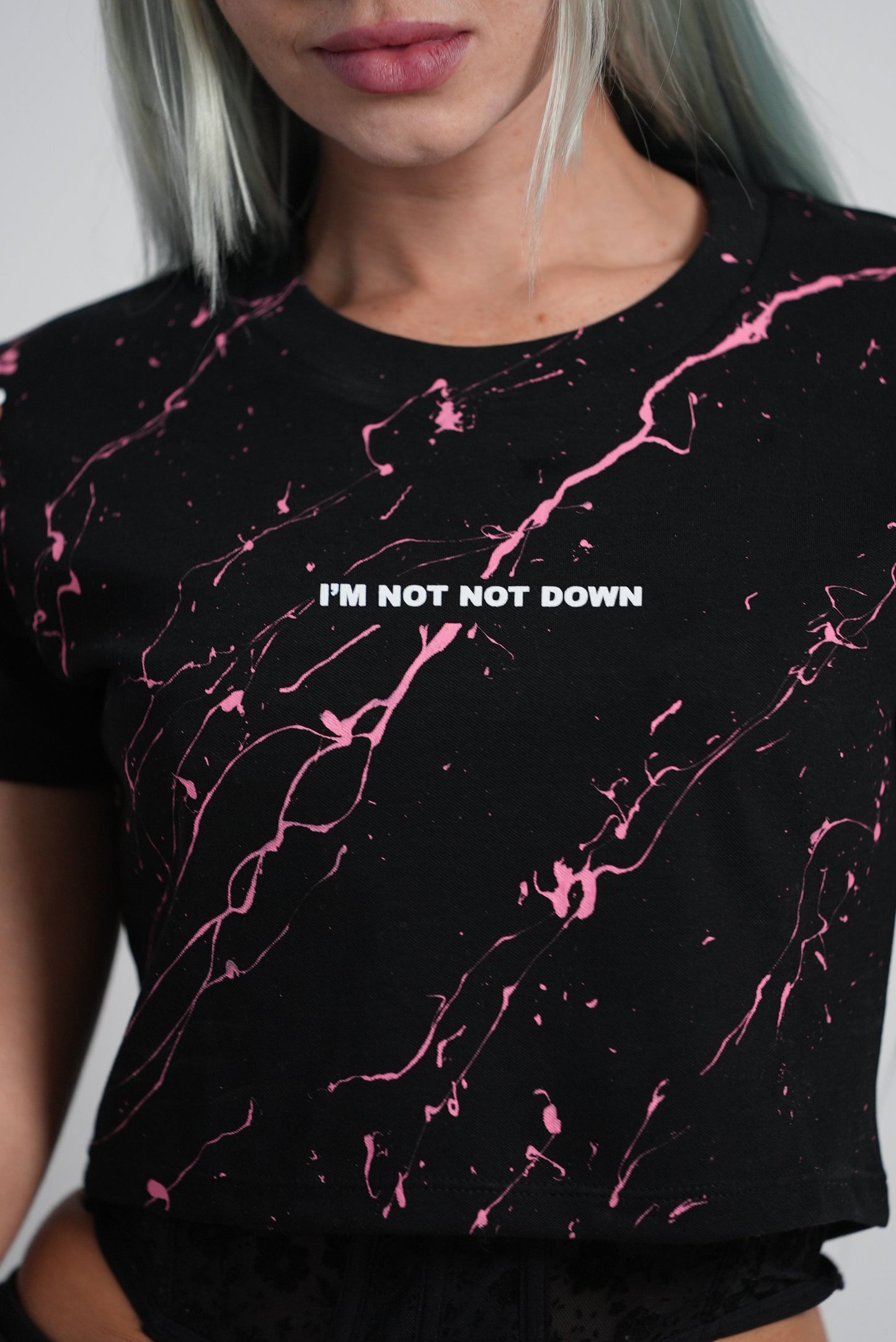 Pink Paint Splatter Crop Top
