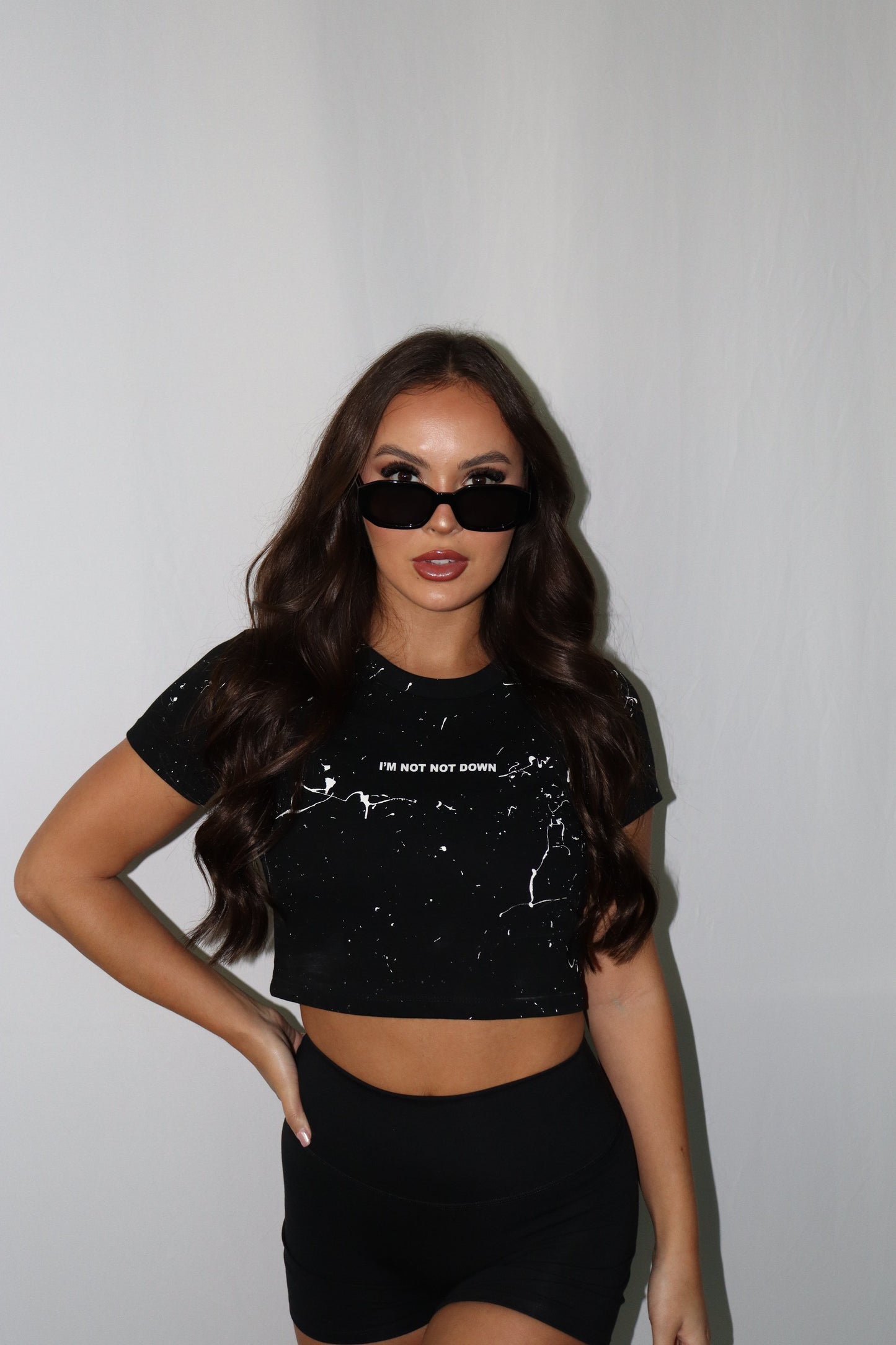 White Paint Splatter Crop Top
